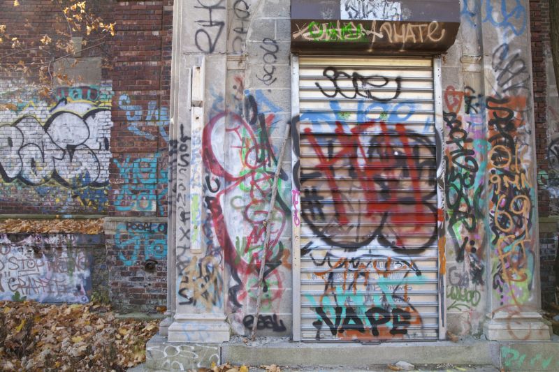 Graffiti before removal